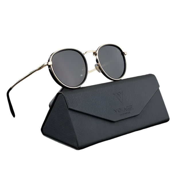 Polarized Sunglasses Round Black And Gold Sunglasses Captain