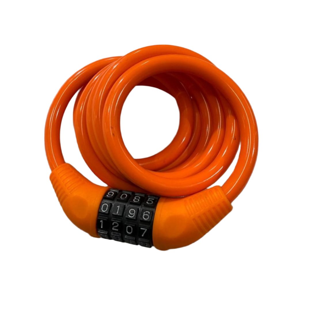 Orange Neon Cable Type Helmet Lock – Sans Classic Parts