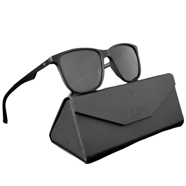 Wayfarer Polarized Sunglasses (Black Lens Matt Black Frame