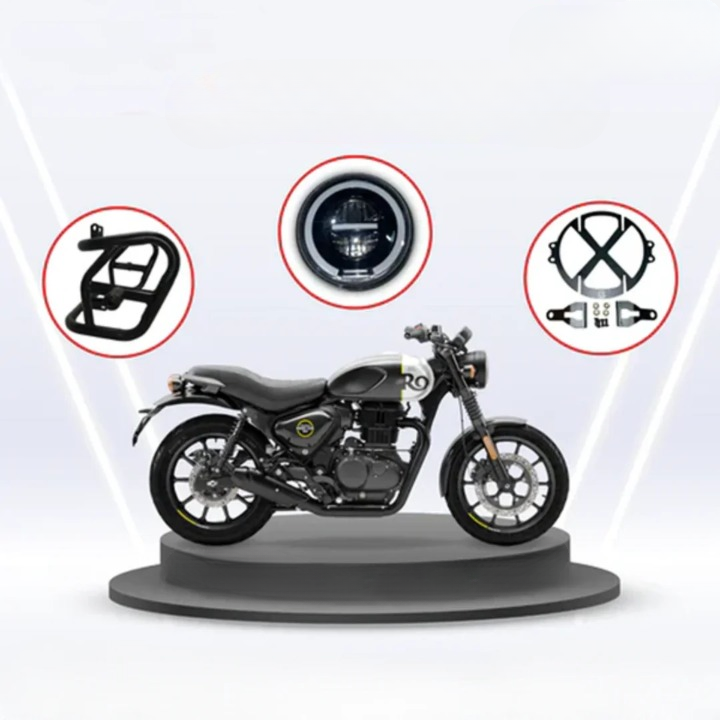 Royal Enfield Hunter 350 Footrest, Visor Headlight Grill Combo