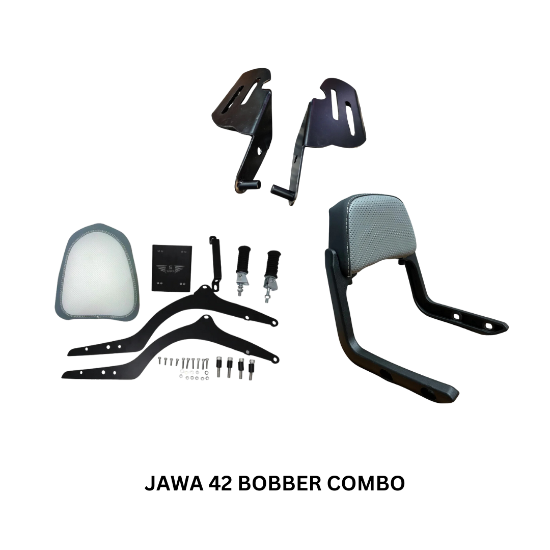 Jawa 42 Bobber Footrest, Backrest & back seat Combo