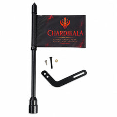 Extendable Premium Flag rod with Chardi kala Print Flag -Viral