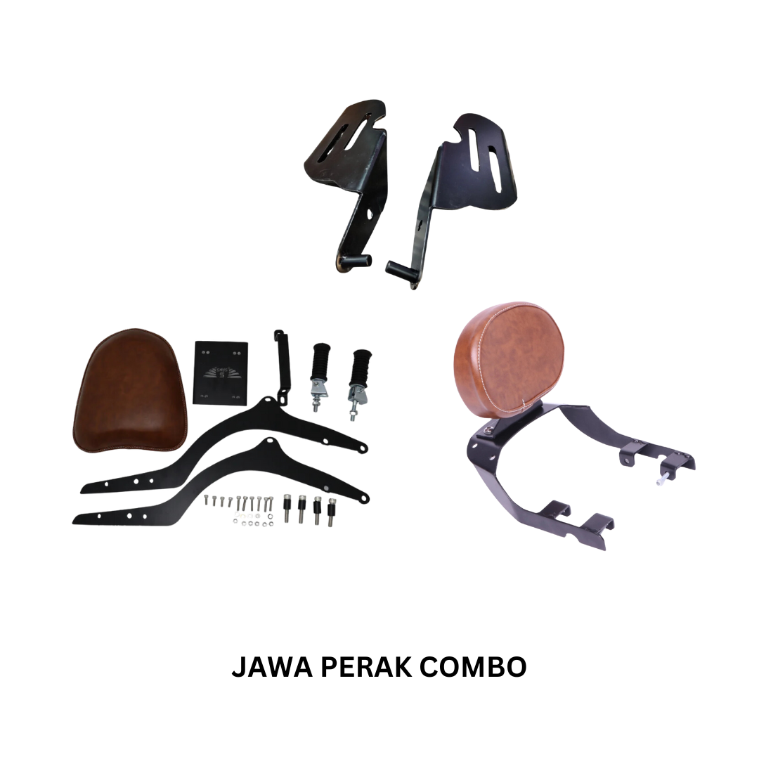 Jawa Perak Footrest, Backrest & Back Seat Combo