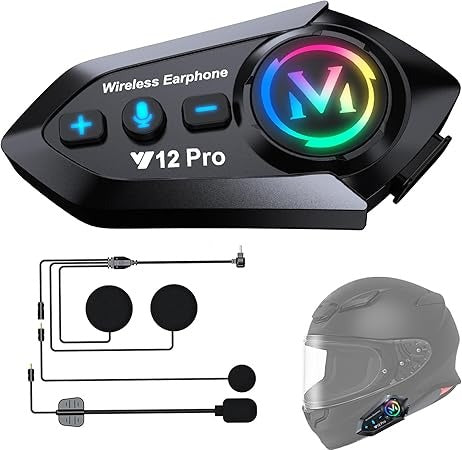 V12 PRO Motorcycle Helmet Intercom Bluetooth Speaker Earphone – Sans Classic Parts