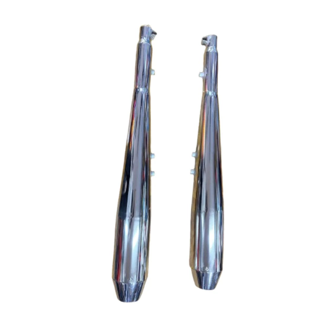 Venom V2 Exhaust Chrome with DB Killer for Jawa 42 Bobber & Perak