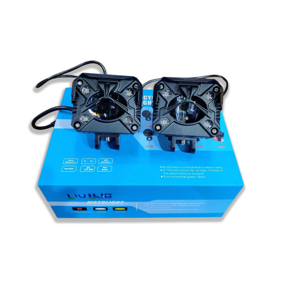 HJG Lens Fog Light with Spot Laser Beam - 5 Color Light for Bikes/Cars