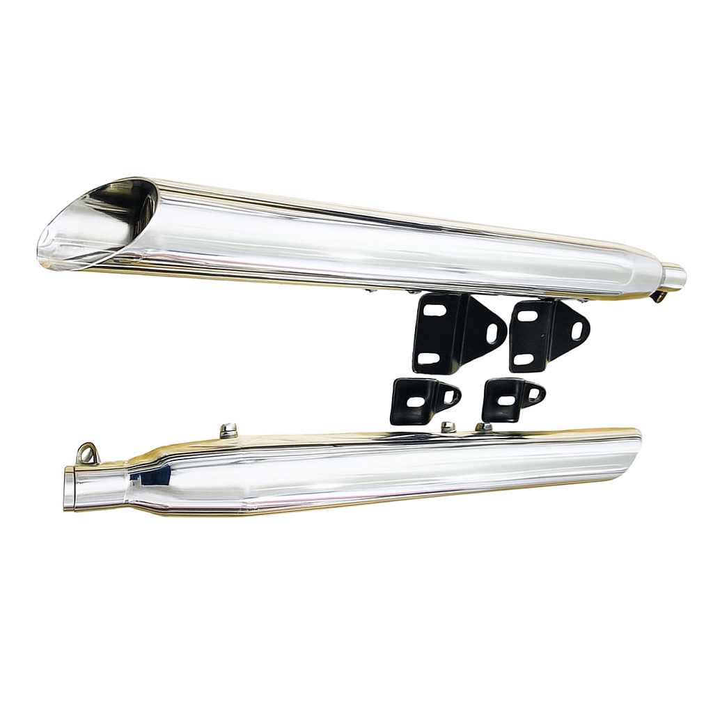 Premium Razor V2 Chrome Exhaust with Db Killer -Direct fit for Jawa 42/ 2.1/ Classic/Classic 350/ Yezdi Roadsterr