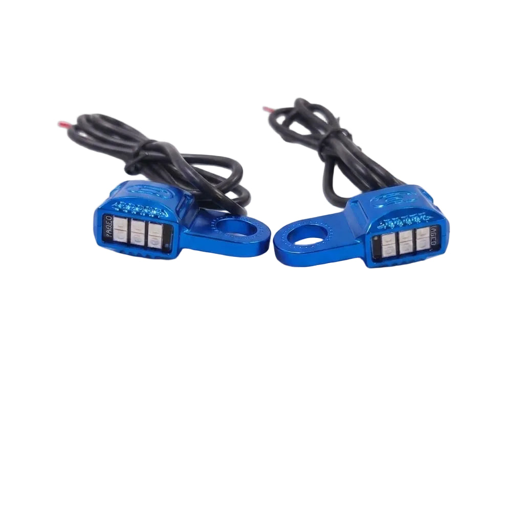 Universal Blue Handlebar LED Turn Signal Indicator Light for Motorcycle-Viral