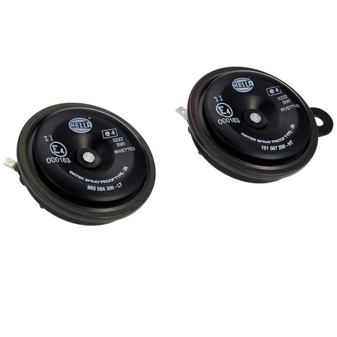 Hella S90 Electric Horn Set (12V,350/415 Hz,108-118 dB @ 2m) for Passenger Car