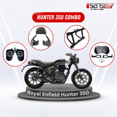 Royal Enfield Hunter 350 Footrest, Backrest, Crash Guard & Visor Combo