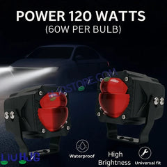 HJG Gorilla Fog Dual Lens 120W Gorilla Projector Fog with Red DRL