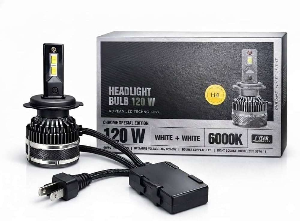 SIMI Racing 120W LED Headlight Bulb with Remote Control | Triple Color (White/Yellow/Warm) Bike Headlight | Korean LED Technology | 1 Year Warranty
