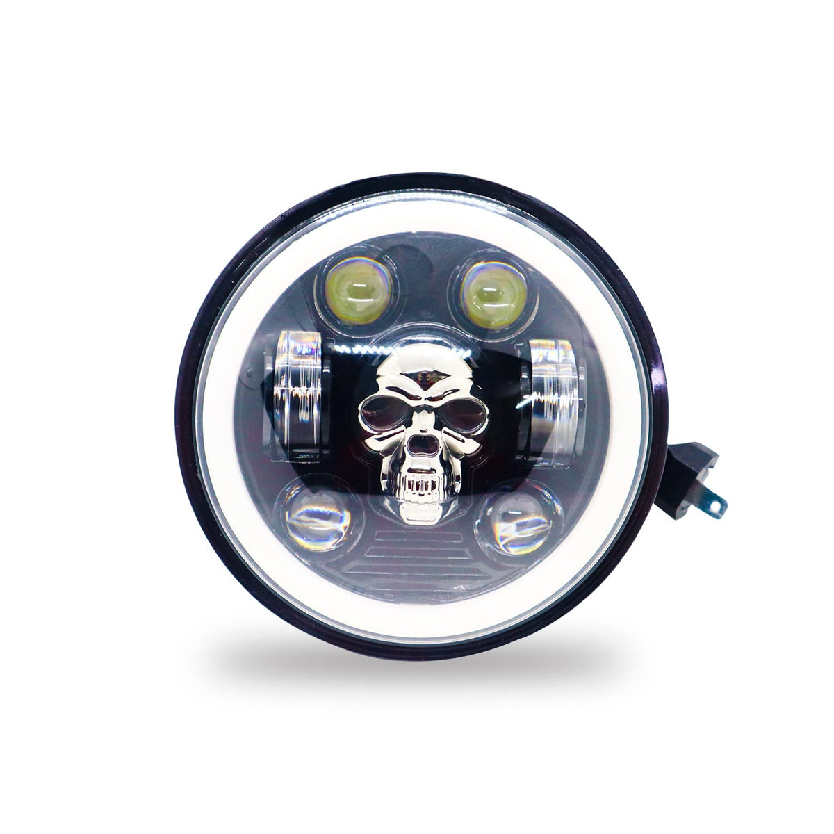 Skull headlight HJG for all Royal Enfield -90 watt