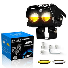 Moto Genius 2-in-1 LED Fog Lights (40W, White/Yellow) - Universal Fit