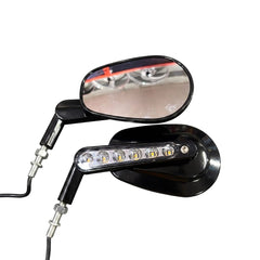 Harley Mirrors Muscle Rear Mirror with LED Turn Signals -Black