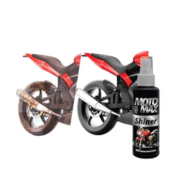 Motomax Shiner Multi surface Spray Polish 100ml|Instantly Cleans, Polishes and Shines Motorbikes, Scooters, Cars | Useful for Plastic, Metal, Tyre & Rubber Parts,