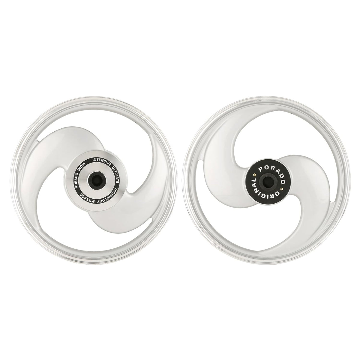 Pajaro Single S Silver Alloy Wheels for RE Bullet Classic 350, RE Bullet Classic 500, RE Bullet Classic Desert Storm (Set of 2),Hero Honda Splendor