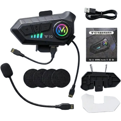V10 Wireless Helmet Earphones Bluetooth Intercom Headset with Mic – Motorcycle Handsfree Calling, Music & Navigation Audio System
