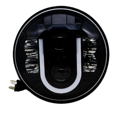 7 Inch LED Headlight with Spotless and Bright DRL Fits in Royal Enfield (All Model) And Mahindra Thar (12V-80V DC 75W-110W)