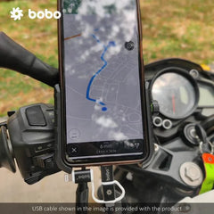 BOBO BM1 PRO Jaw-Grip Bike Phone Holder (with fast USB 3.0 charger, SAE connector & Fast USB Cable) Motorcycle Mobile Mount