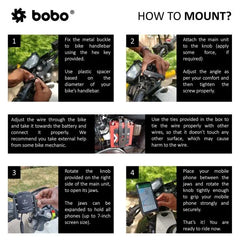 BOBO BM1 PRO Jaw-Grip Bike Phone Holder (with fast USB 3.0 charger, SAE connector & Fast USB Cable) Motorcycle Mobile Mount