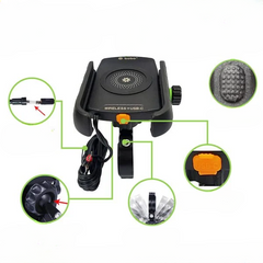 BOBO BM12 Bike Phone Holder with 15W Wireless Charging & USB-C Port