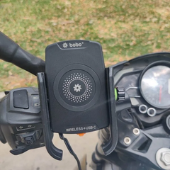 BOBO BM12 Bike Phone Holder with 15W Wireless Charging & USB-C Port