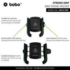 BOBO BM14 PRO Quick Release with Vibration Controller Enhanced BM4 PRO Bike / Cycle Phone Holder Motorcycle Mobile Mount