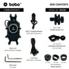 BOBO BM18 Anti-Vibration Bike Phone Holder (with Fast 15W Wireless Charger & USB-C Charging Module) Motorcycle Mobile Mount