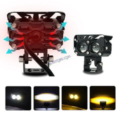 HJG Future Eyes 2 Lens with Wiring Kit Foglight 60W 2 Lens Future Eyes Fog Projector Lens 2pc Foglight White/Yellow/Flash Modes 60W Foglight LED Fog Lights White/Yellow/Flash (60W) Universal For All Cars Bikes LIU HJG Future Eyes 2 with Wiring Harness Kit