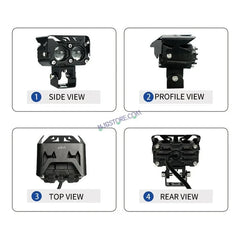 HJG Future Eyes 2 Lens with Wiring Kit Foglight 60W 2 Lens Future Eyes Fog Projector Lens 2pc Foglight White/Yellow/Flash Modes 60W Foglight LED Fog Lights White/Yellow/Flash (60W) Universal For All Cars Bikes LIU HJG Future Eyes 2 with Wiring Harness Kit