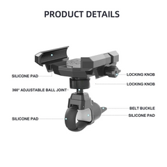 HJG Compact Pro 7578 Shockproof Bike Mobile Holder | Anti-Vibration, Jaw Grip, Anti-Theft, Universal Fit