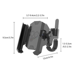 HJG Compact Pro 7578 Shockproof Bike Mobile Holder | Anti-Vibration, Jaw Grip, Anti-Theft, Universal Fit