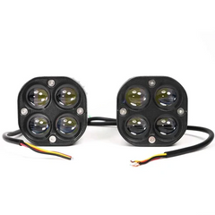 LIU HJG Original 4X4 Lens Cree and projector 40*40 each 80Watt Fog Light Dual Colour (White/Yellow) Auxiliary Light With Harness and Light Clamp For All Motorcycles/Scooters/Cars