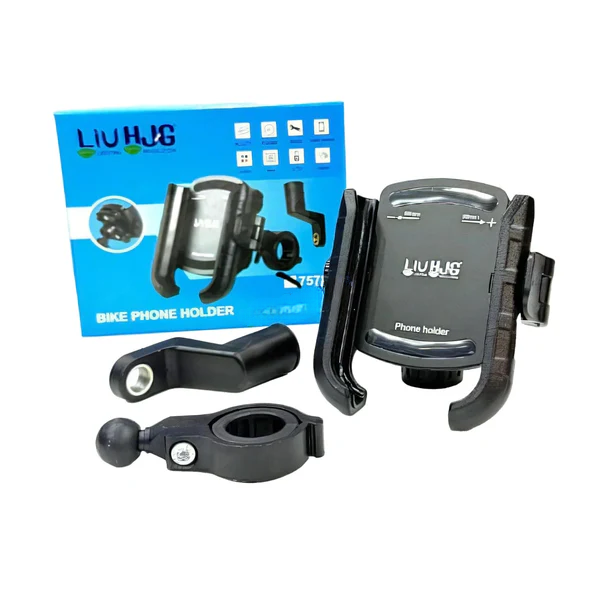 HJG Compact Pro 7578 Shockproof Bike Mobile Holder | Anti-Vibration, Jaw Grip, Anti-Theft, Universal Fit