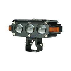 HJG Hazard Series Foglight Triple 3 Lens 120W S61 3 Lens Projector Fog with Red Amber DRL with harness