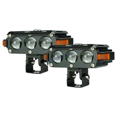 HJG Hazard Series Foglight Triple 3 Lens 120W S61 3 Lens Projector Fog with Red Amber DRL with harness
