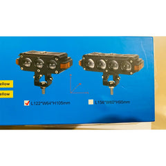 HJG Hazard Series Foglight Triple 3 Lens 120W S61 3 Lens Projector Fog with Red Amber DRL with harness