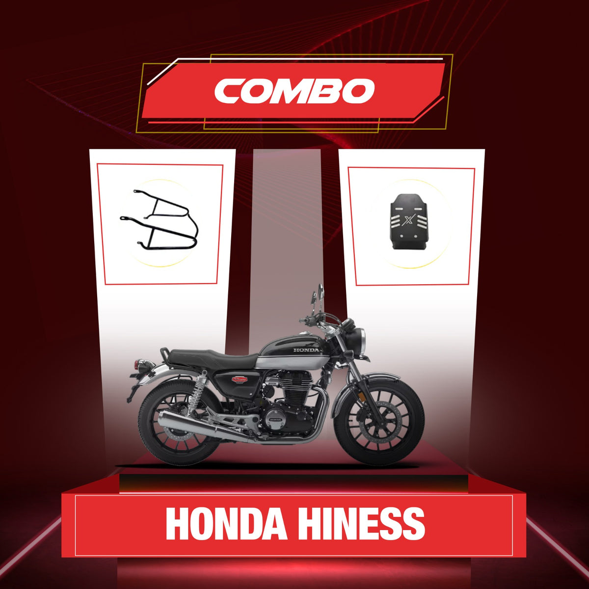 Honda Hiness Bash Plate & Saddle Stay Combo