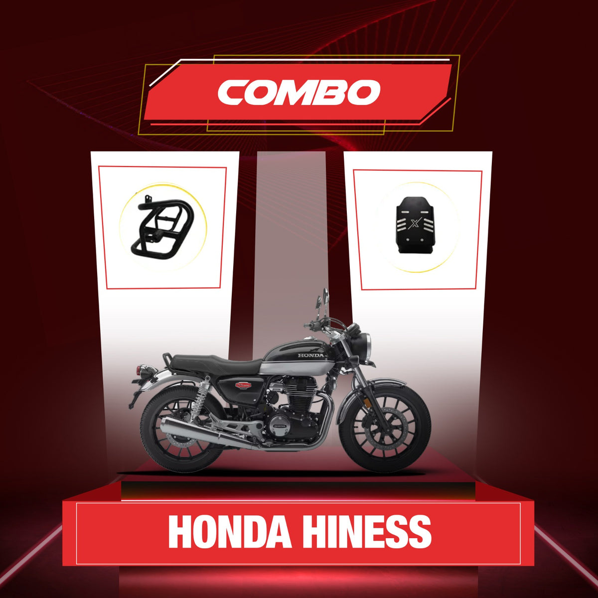 Honda Hiness Crash Guard & Bash Plate Combo