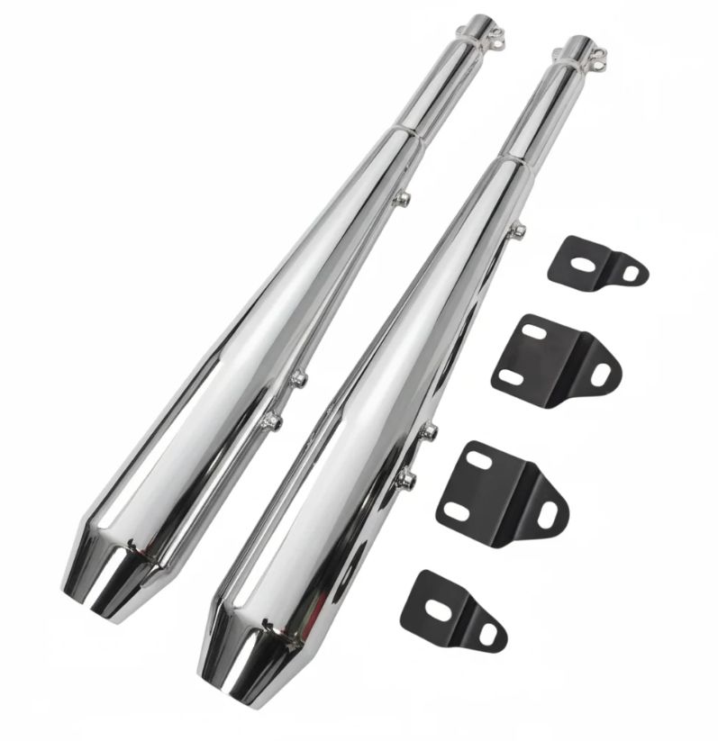 Venom V2 Exhaust Chrome with Db Killer -Direct fit for Jawa 42/ 2.1/ Classic/ Classic 350/ Yezdi Roadsterr