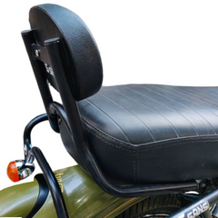 PU Cushion Backrest & Premium Saddle Stay Combo for Jawa 42, Classic, & 42 2.1
