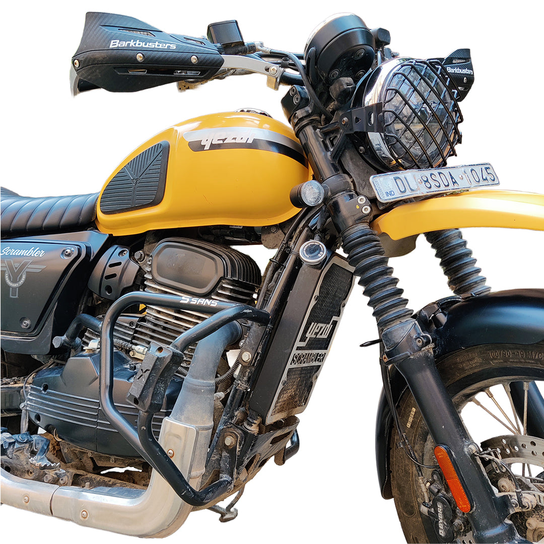 Tripod Crash Guard  with Delrin (Flat) Sliders for Yezdi Scrambler & Jawa 42 Bobber T2