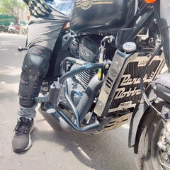 Cross Crash Guard with Delrin Sliders(Flat)Tripod leg guard/Crash Guard for Yezdi Scrambler and Jawa 42 Bobber