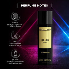 KLUB Man Deo Parfum - 150ml - No Gas Deo Parfum for Men + Windproof Balaclava Ski Mask for Men & Women - Cold Weather Face Gear for Motorcycle Riding & Winter Sports