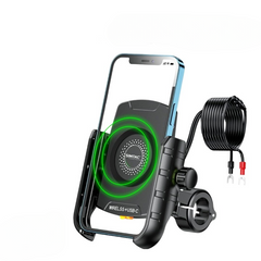 Simtac Mobile Holder with Wireless Charger & USB-C for Bikes & Scooters | MHWC-15C