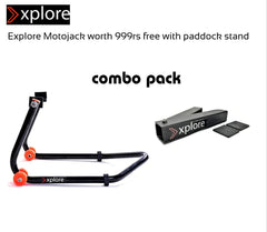 Explore universal Paddock Stand with swingarm lift holders + Explore universal motojack for portable usage (5 years warranty )