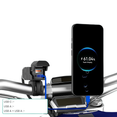 Simtac rapidride pro 51w with USB-A & Type-C charger with voltmeter