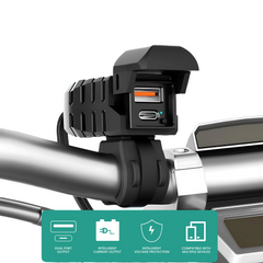 Simtac rapidride pro 51w with USB-A & Type-C charger with voltmeter