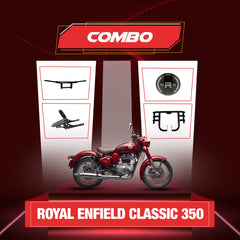 Royal Enfield Classic 350 Backrest, Handle, Headlight & Crash Guard Combo